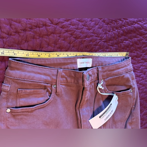 NWT Driftwood Free People Jackie Embroidered Brown Denim Pants - Picture 9 of 15